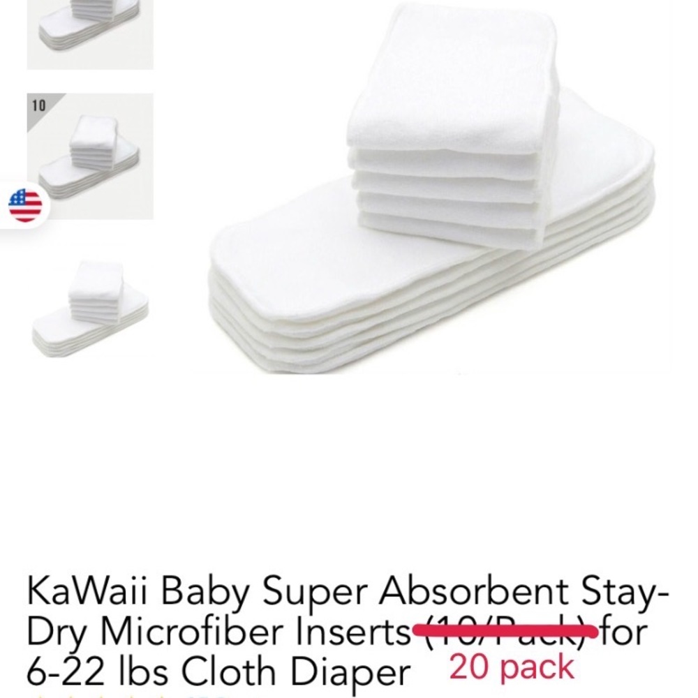 Cloth diaper inserts (20 pack)